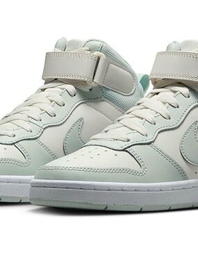 Nike Kids High-Top Sneakers in Mint Green and White NIB
